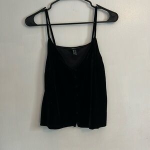 Black Forever 21 velvet cropped tank top